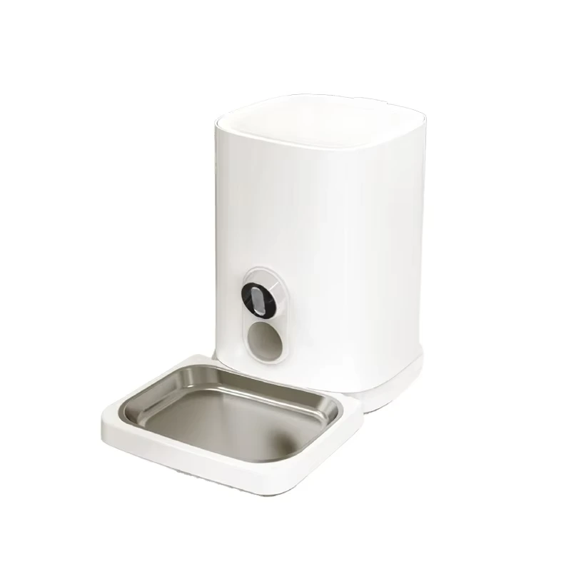 wholesale Alimentador inteligente para mascotas Temporizador de control Dispensador de comida para gatos saludable Alimentador automático para perros con cámara WiFi blanco 1