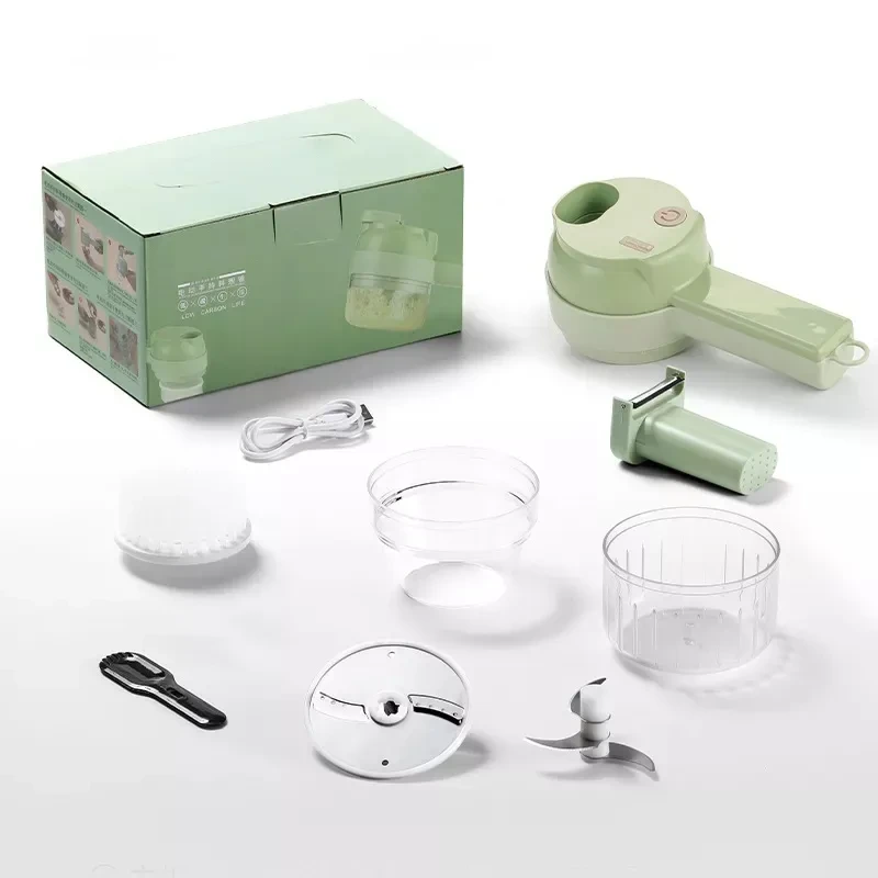 Electric Garlic Chopper Food Slicer Mincer Meat Chopper Wireless 4 In 1 Electric Electric Mini Food Chopper 1