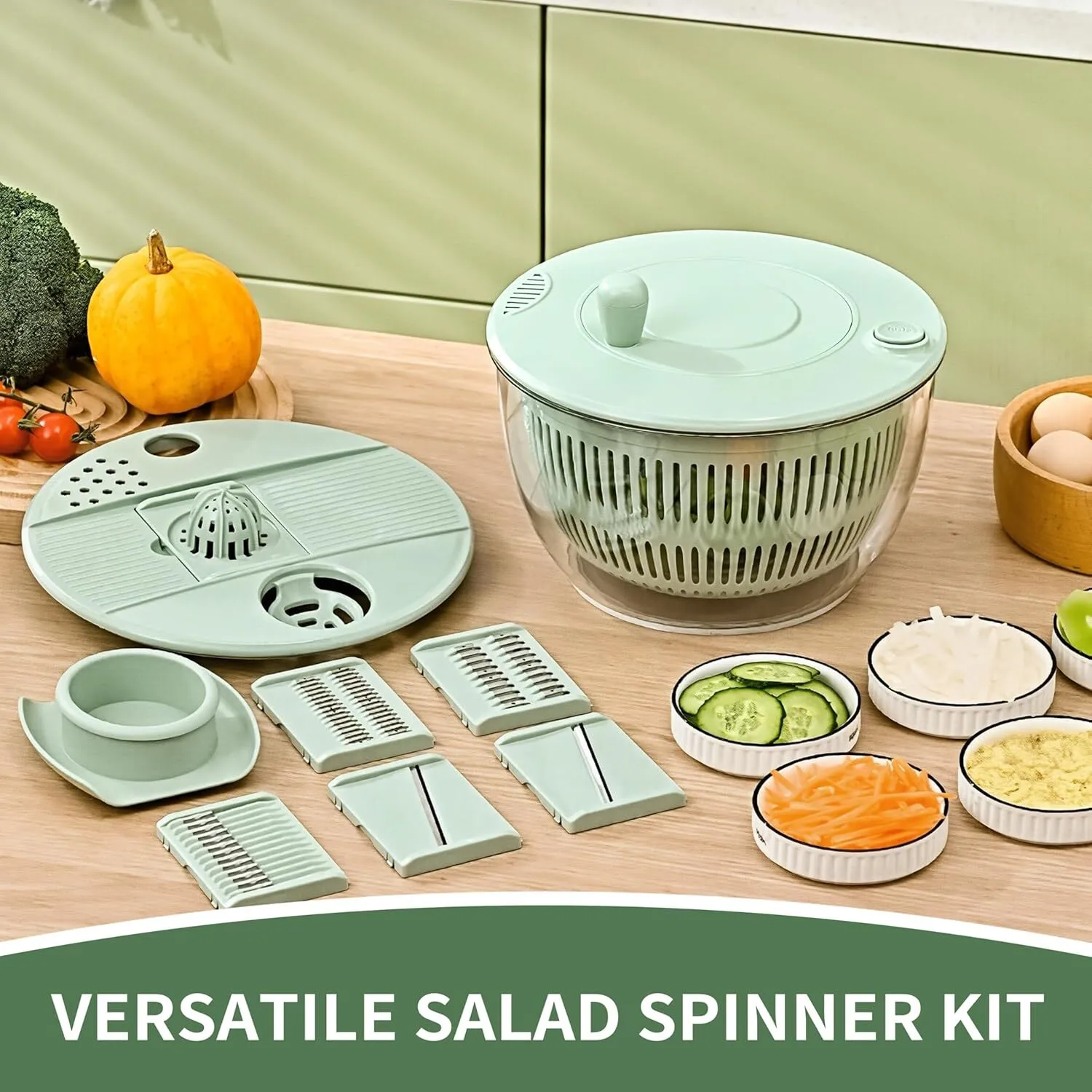 ZES 5L Salad Spinner with Multifuncional Vegetable Grater 1