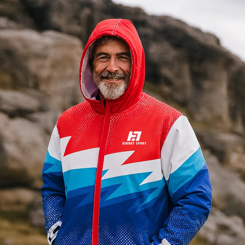 Parka de pont de natation - Superbe imprimée à la sublimation + fond teint | Mateau d'échauffement de l'équipe de natation personnalisée | Fabricant de vestes extérieures imperméables 1