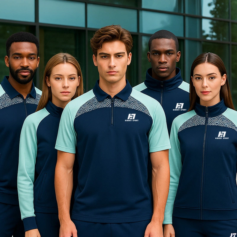 Jersey allenamento per le prestazioni - Top grafico di trasferimento di calore + base intrecciata di colore solido | Camicia uniforme di squadra personalizzata | Produttore di abbigliamento attivo OEM 1