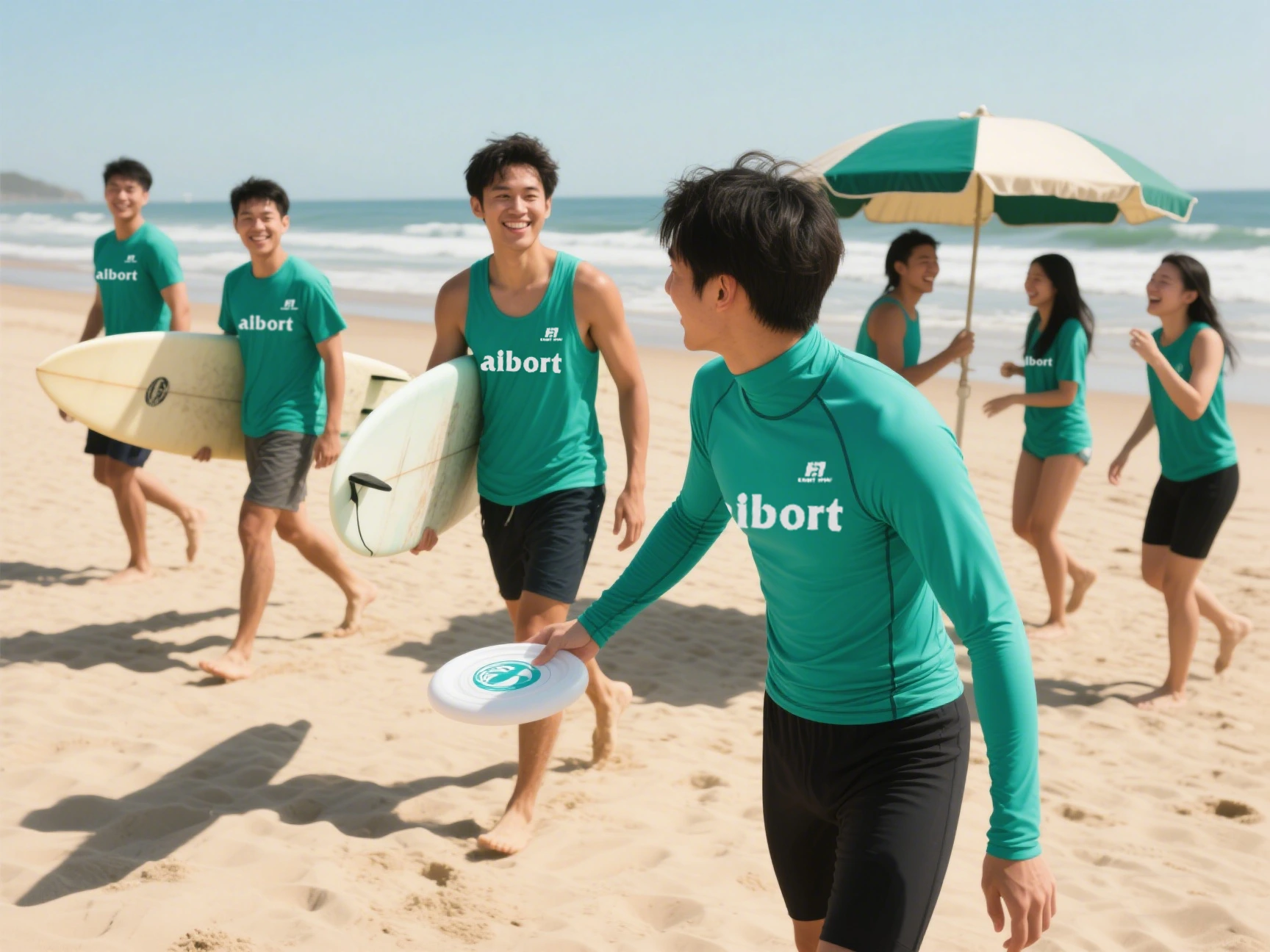 Swimwear fluorescents personnalisés - 80% de polyester 20% de tissu spandex | Tank, manches courtes, Options à manches longues | Fournisseur de maillots de bain du logo de transfert de chaleur 1