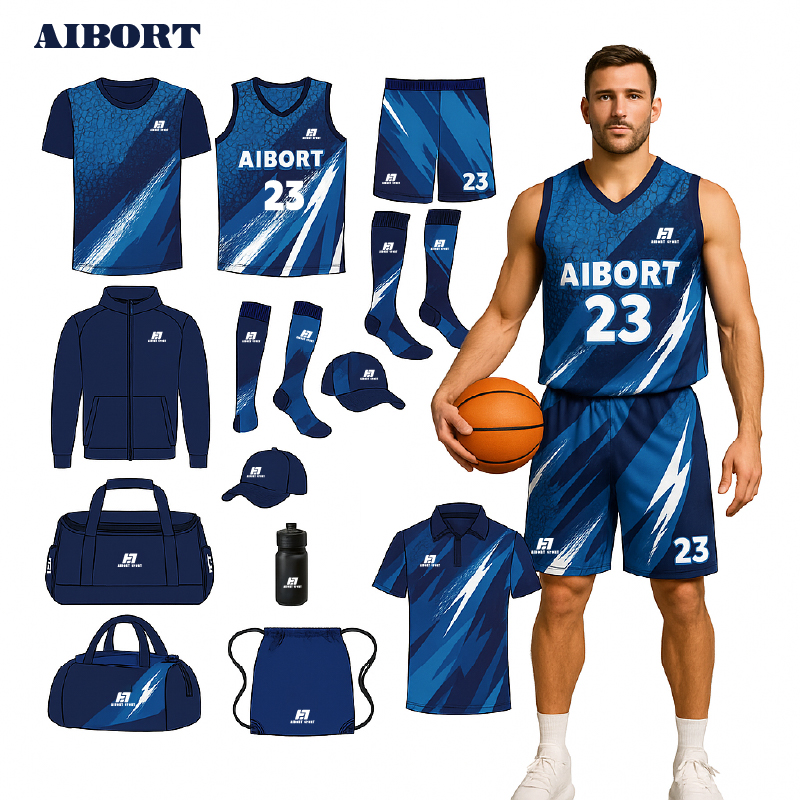 Aibort Custom Wholesale Design Retro Sublimation Basket Ball Singlets Vests Kit Set Shirt Men Basketball Uniform Jersey 2