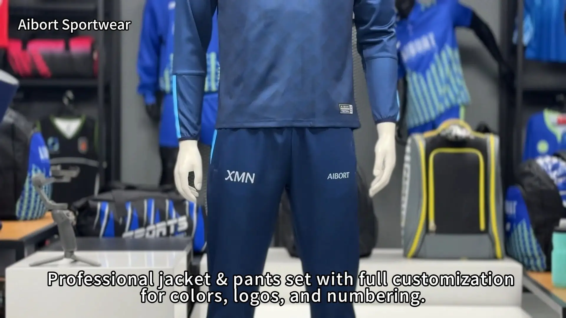 Survêtement de football Aibort Sporty, élégant, respirant et léger, design personnalisé, unisexe, pour l'entraînement d'automne, coupe automatisée, 100 % 1