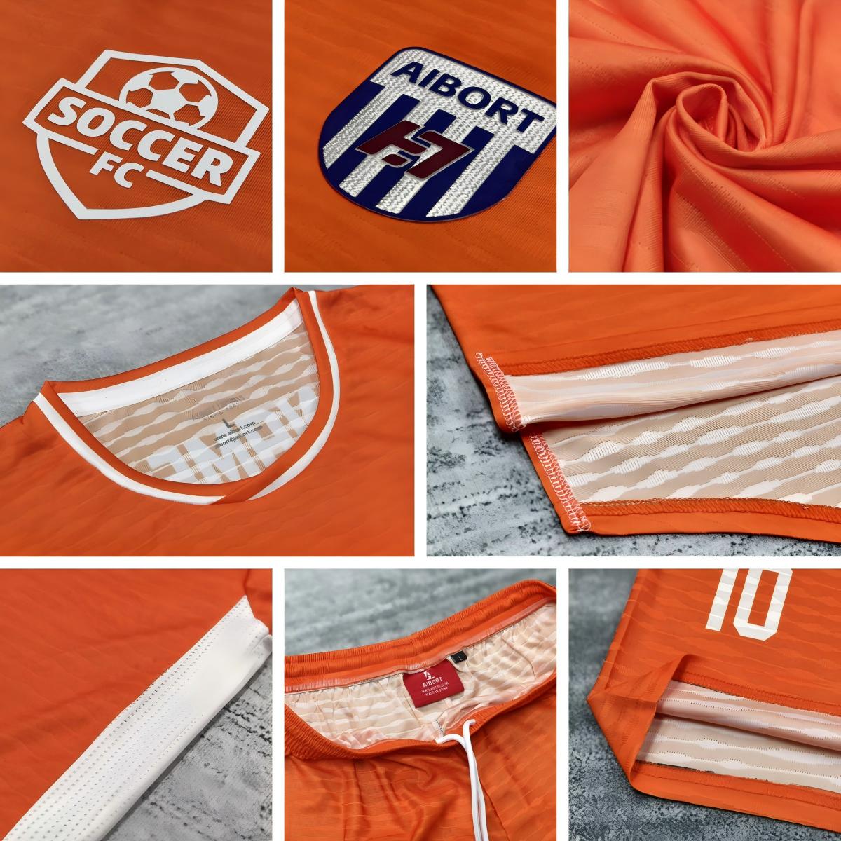 Aibort Quick Dry Stylish Ergonomic Breathable Anti-Wrinkle Unisex Jersey Soccer Uniform Sets OEM Service for Local Football Team 3