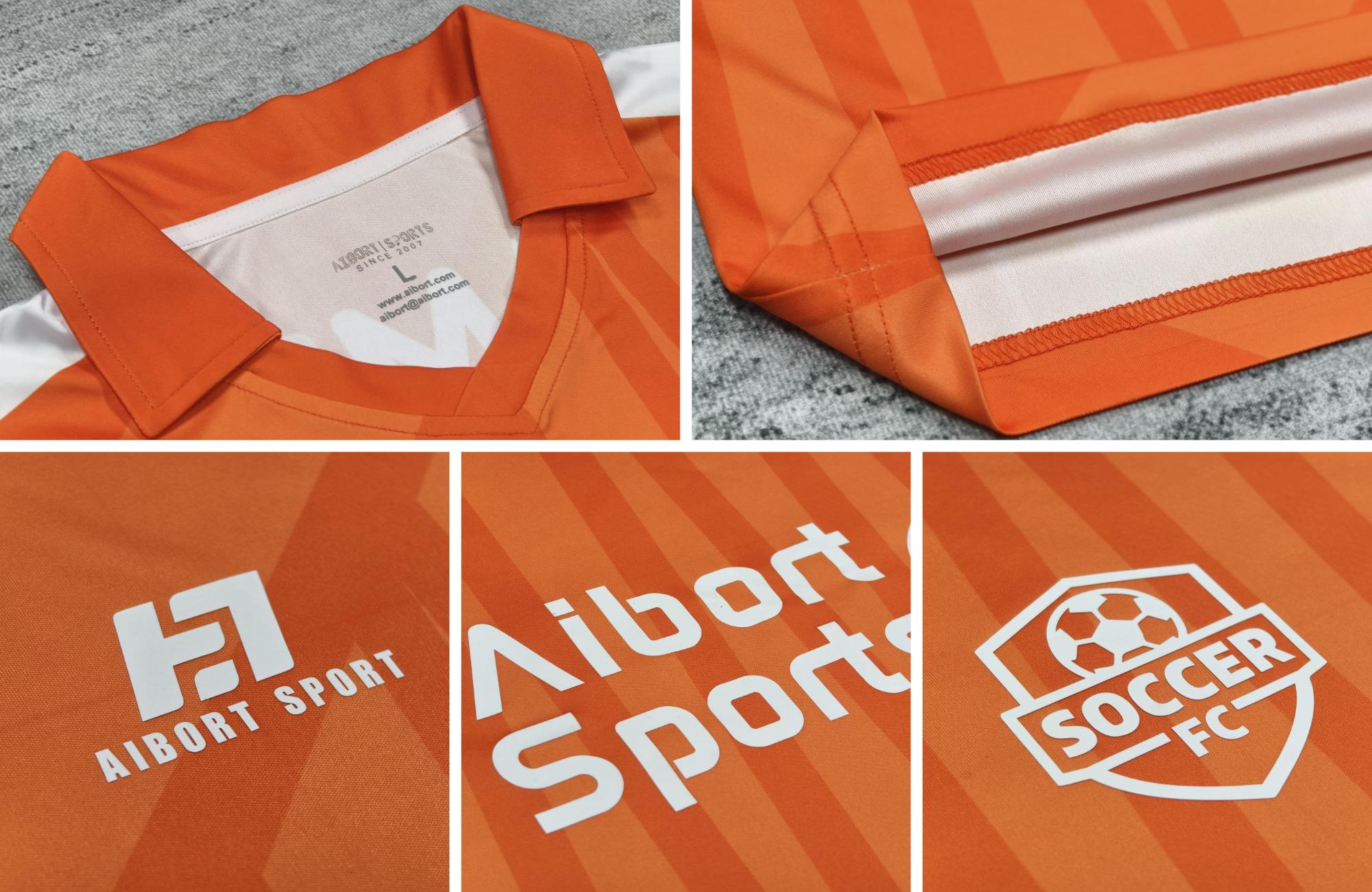 Aibort OEM Service Tear Resistant Moisture Wicking Two Tone Lightweight Vented Sportswear Jersey Soccer Uniform for Summer Autumn 3