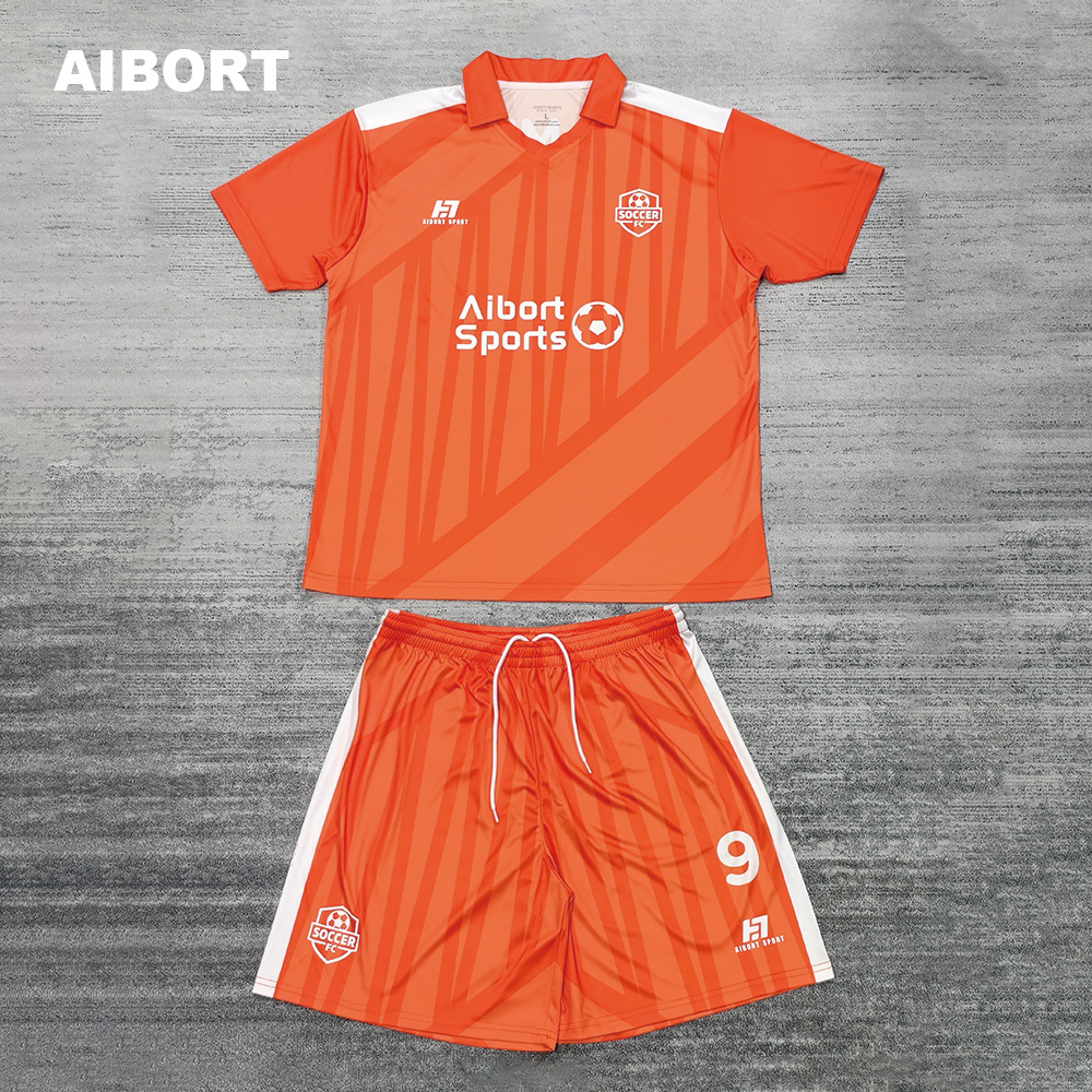 Aibort OEM Service Tear Resistant Moisture Wicking Two Tone Lightweight Vented Sportswear Jersey Soccer Uniform for Summer Autumn 2