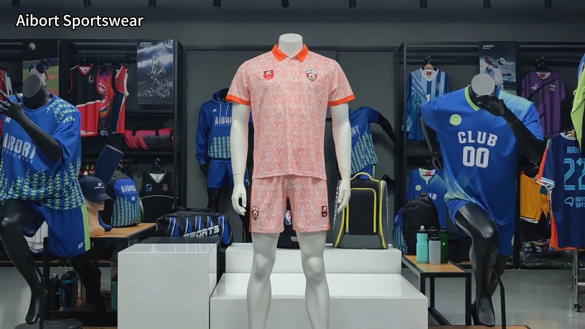 Aibort Зуны OEM үйлчилгээ Түргэн хатаахад тэсвэртэй, загварлаг загварт тохирсон сублиматжуулсан хоёр ширхэг бэлтгэлийн иж бүрдэл Хөл бөмбөгийн дүрэмт хувцас гадаа лигийн 1