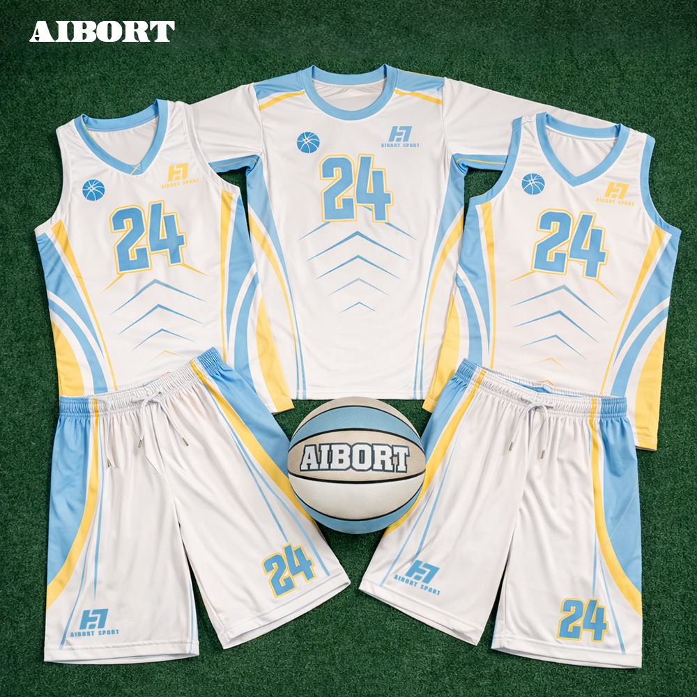 Maglia da basket sportiva Aibort di alta qualità, traspirante, traspirante, resistente e cucita, per la competizione. 2