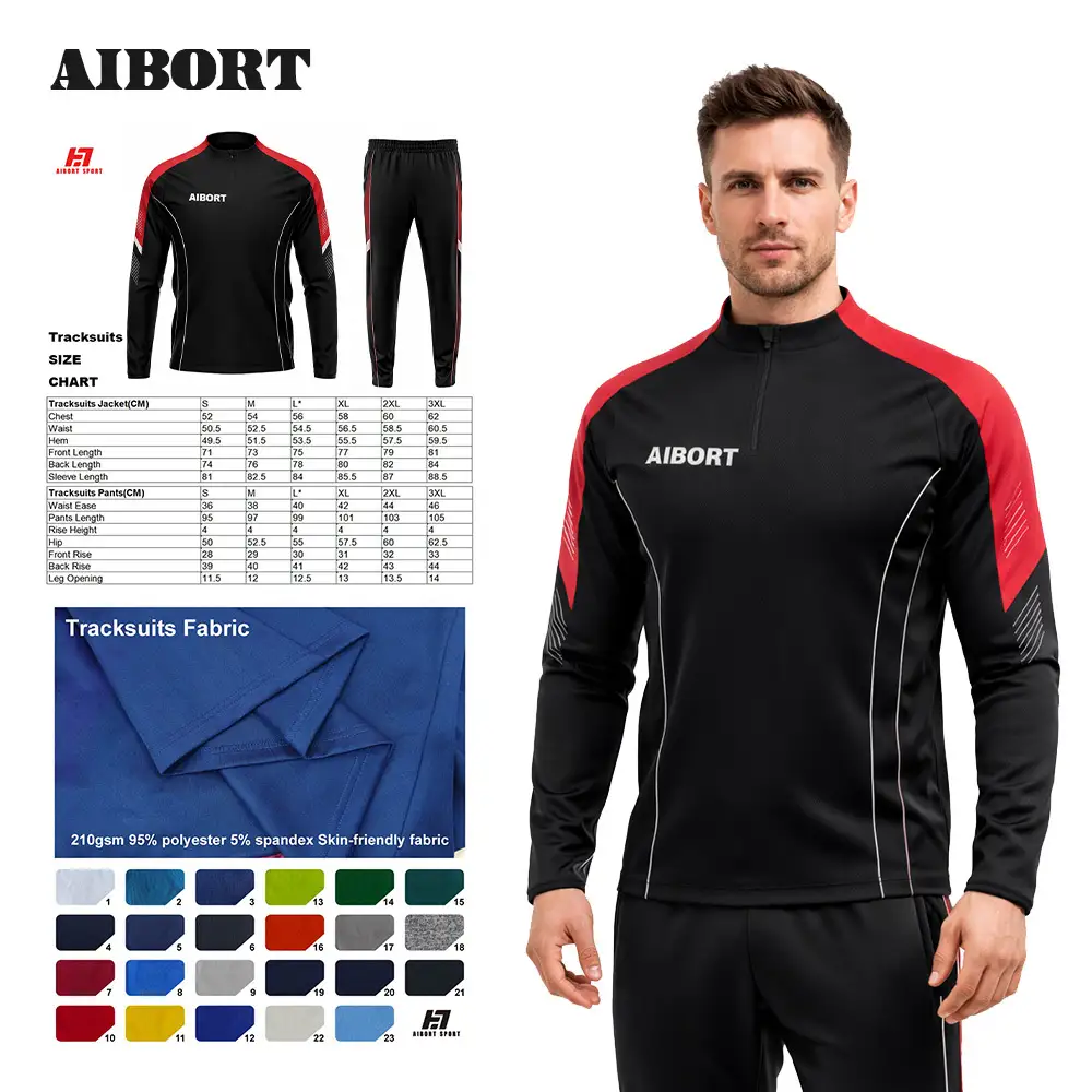 Survêtements de football personnalisés Aibort, respirants et aérés, à double tissage, coupe ergonomique, durabilité optimisée 1