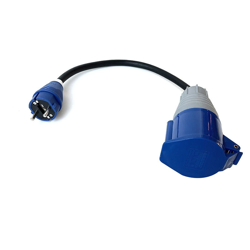 Tip 2 Mavi CEE 32A - Schuko 16A Fiş Dönüştürücü CEE Soket Adaptör Kablosu 1