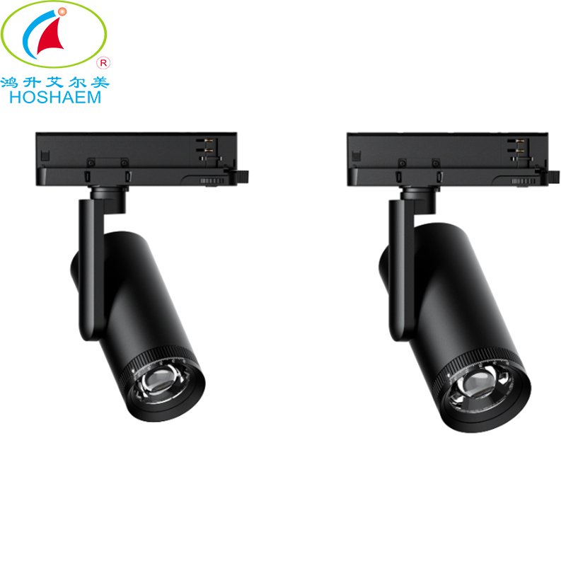 Luces de riel de techo LED Hongsheng HOSHAEM 12W en fabricantes de focos flexibles con zoom en blanco y negro 6