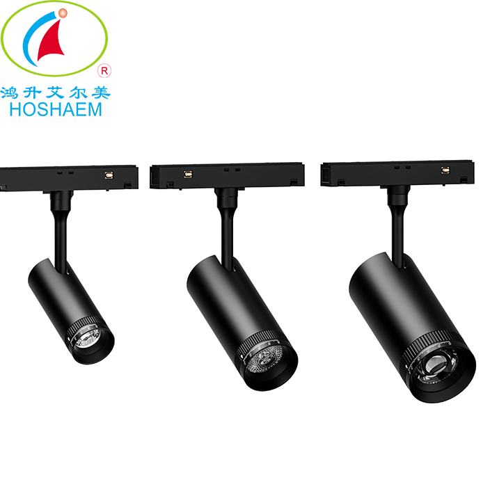 Luces de riel de techo LED Hongsheng HOSHAEM 12W en fabricantes de focos flexibles con zoom en blanco y negro 4