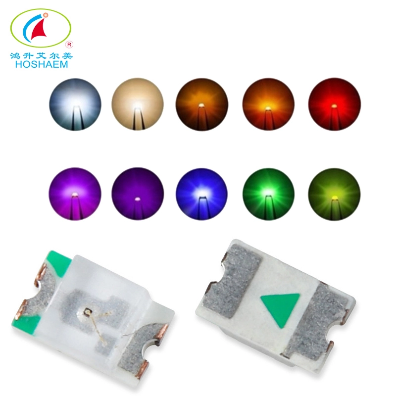 Chip LED Hongsheng 0805 Luce rossa Bianco Blu Verde Giallo Arancione Viola Serie a colori ad alta luminosità Decadimento della luce scarsa 0805 Perline LED SMD 1