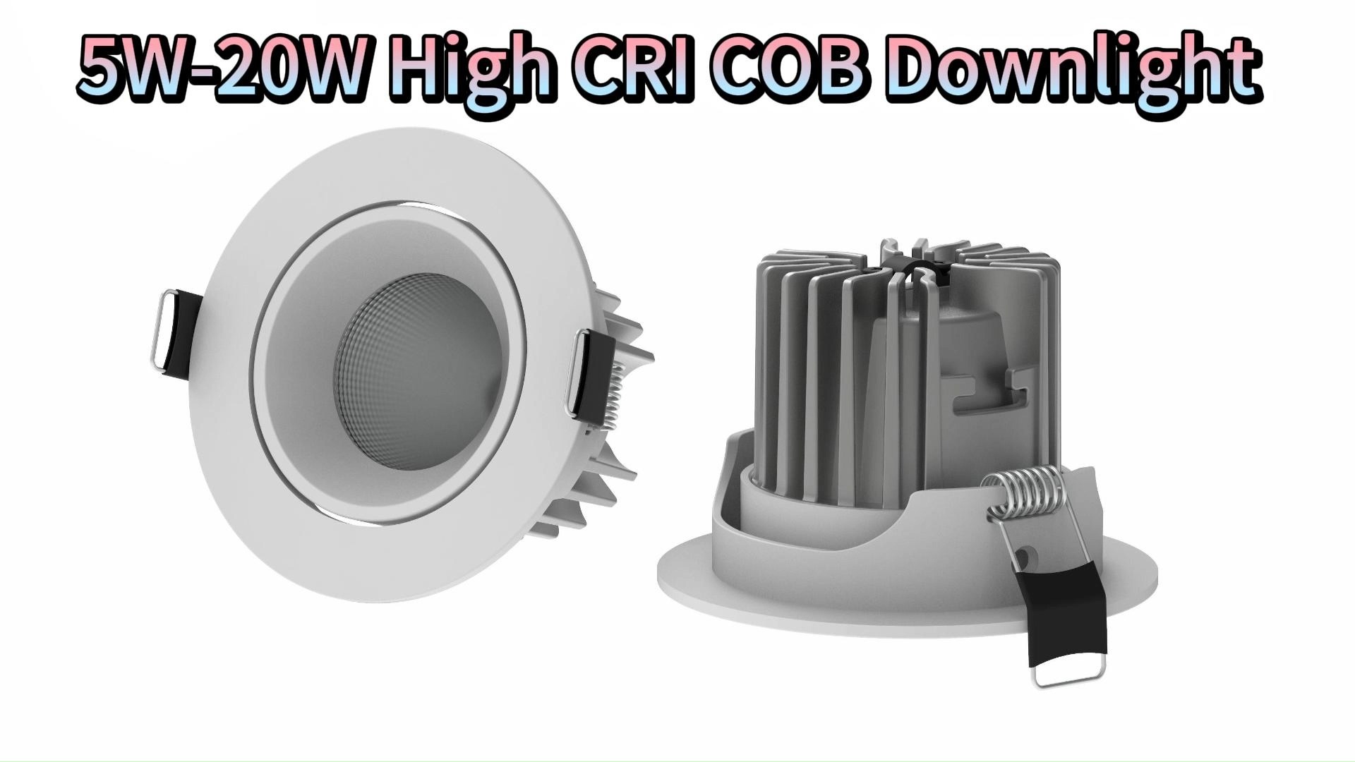 3 بوصة LED راحة الإضاءة COB النازل 5W 550LM 3000K 5000K ضوء النهار الأبيض CRI95 أبيض أسود تقليم أضواء السقف LED مع سائق 15 درجة / 24 درجة / 38 درجة 1