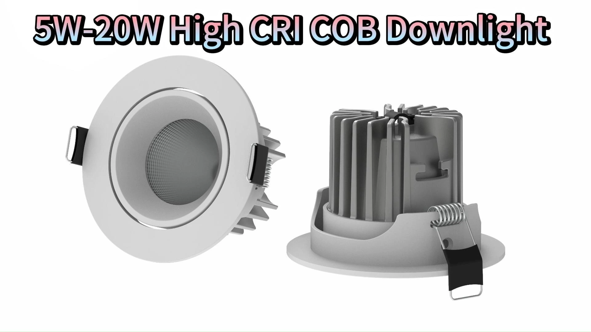 3 Inch LED Recessed Lighting COB Downlight 5W 550LM 3000K 5000K Daylight White CRI95 White Black Trim LED Ceiling Lights with Driver 15°/24°/38° 1