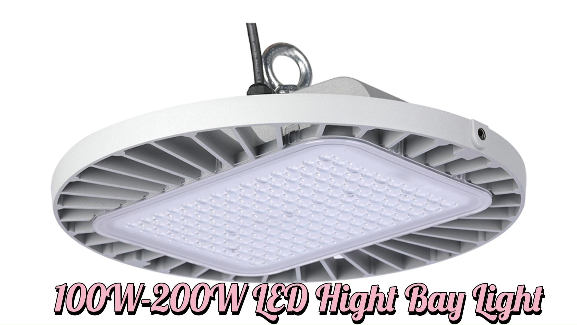 Заводское промышленное освещение для помещений, алюминий 100 Вт Smd Ufo Led Highbay Light 130lm/w AC100-277V CE RoHs PSE 1