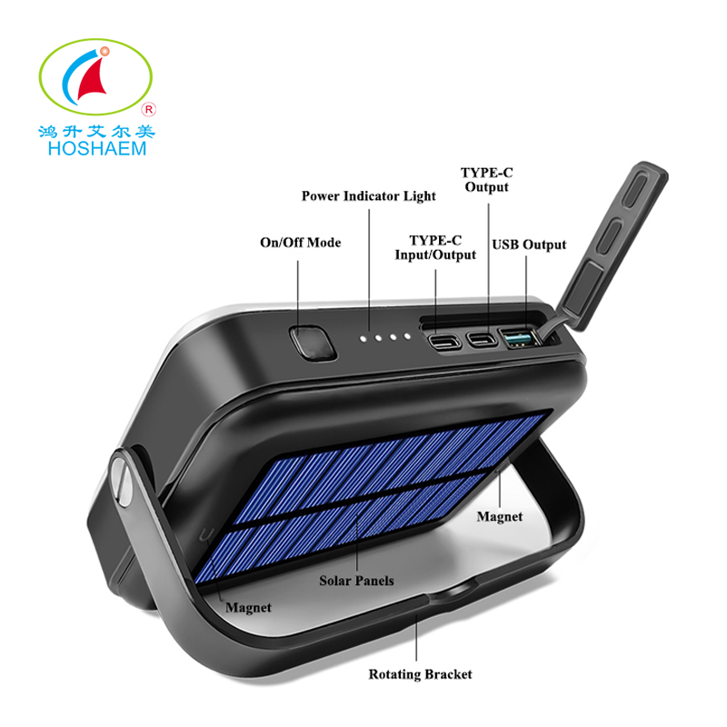 Honsheng HOSHAEM オリジナルデザイン LED ソーラーキャンプランプライト充電式ランタン釣りハイキングライト屋外 IP67 防水 3