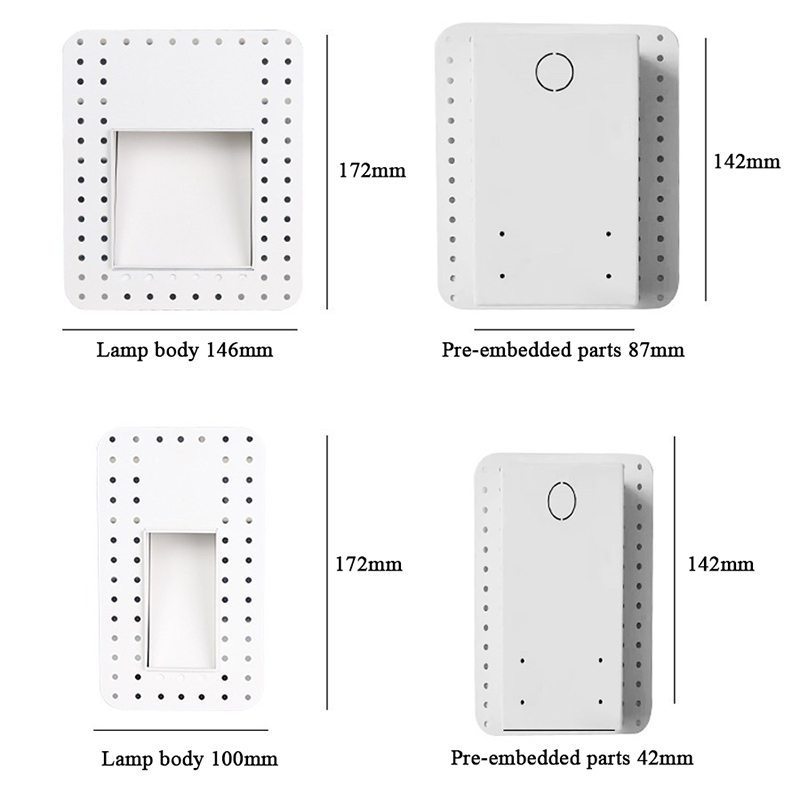 Hongsheng HOSHAEM Sensore di movimento da incasso Step Light 3W Lampade da parete notturne per illuminazione di scale senza finiture per corridoi interni 4