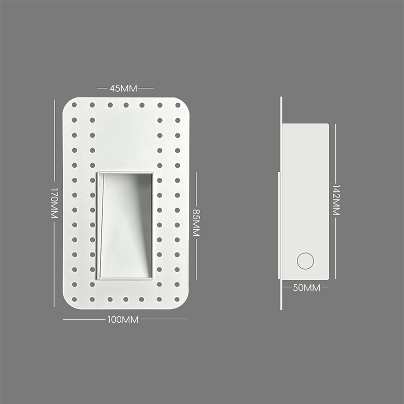 Hongsheng HOSHAEM Sensore di movimento da incasso Step Light 3W Lampade da parete notturne per illuminazione di scale senza finiture per corridoi interni 5