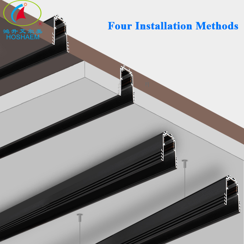 Hongsheng Hoshaem Magnetic Track Light Luce incorporato Spotlight Grill Spotlight for Home Hotel Rail System Alluminio 48V Ultra Shin LED Lighting Produttore 7