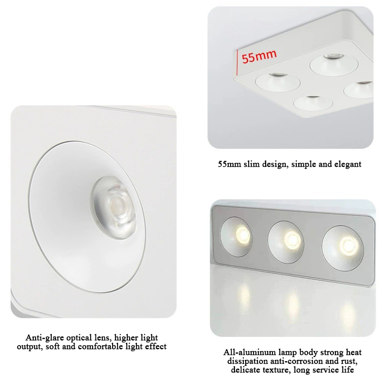 Hongsheng HOSHAEM Square Surface Mounted Down Light COB 7W 9W 12W 15W Spotlight Commercial Home Decor Ceiling Downlight Manufacturer 3