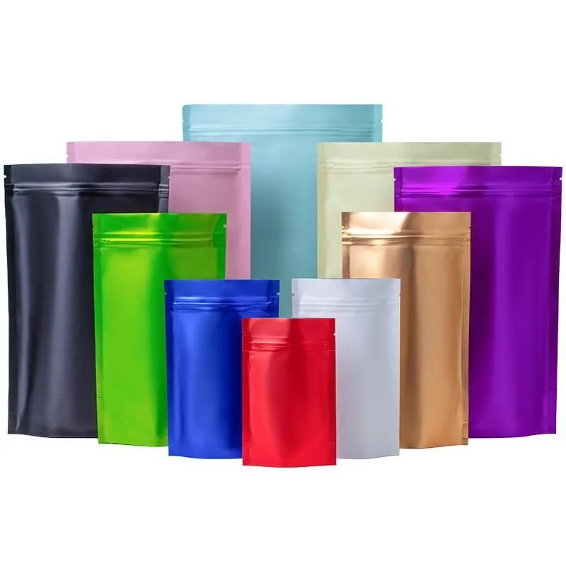 Eco-friendly Foil Stand Up Zipper Pouch Mylar Food Packaging Bags Mylar Plastic Zip Lock Bags 1