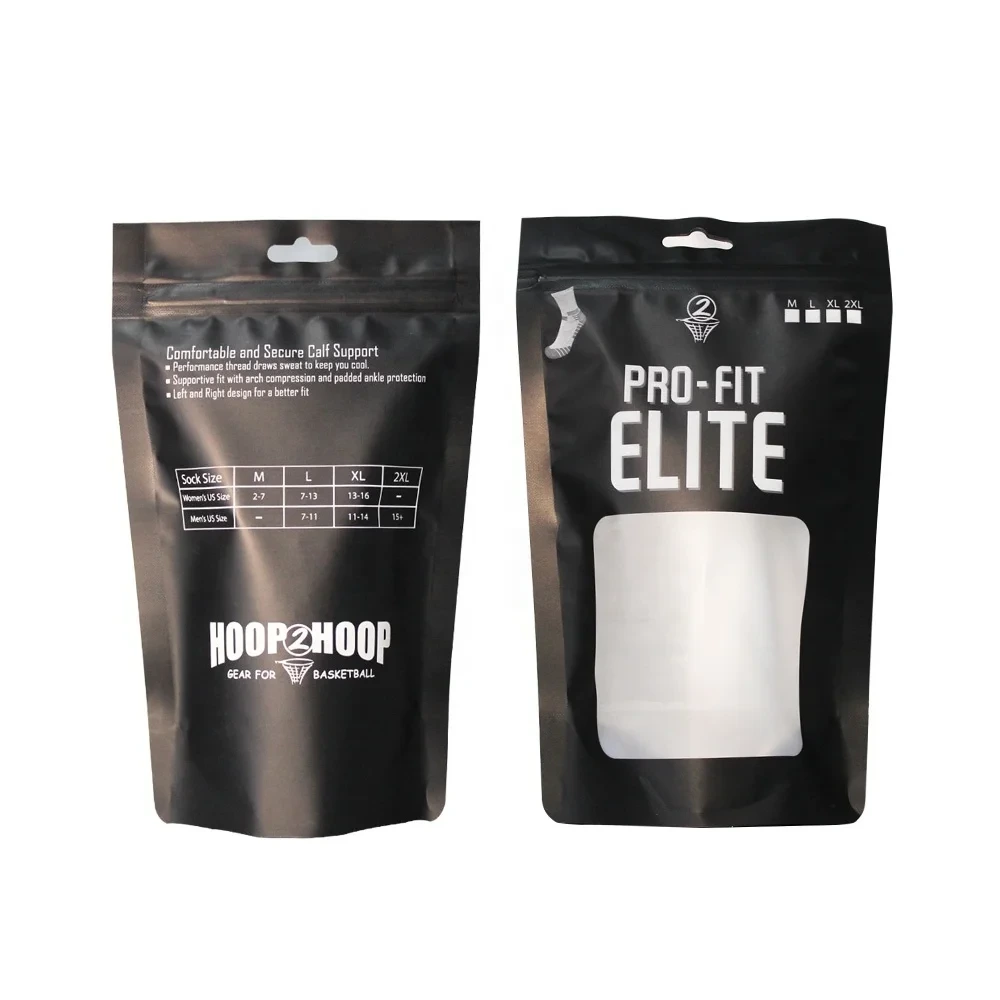 Customized Stand Up Pouch Zipper Plastic Package Bag For Socks/cloth/underwear Packaging 1