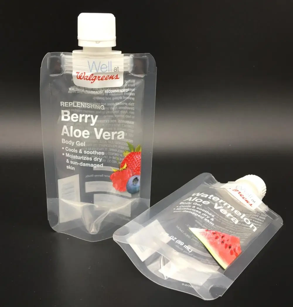 Le liquide en plastique réutilisable imprimé par coutume de poche de bec de nourriture tiennent la poche avec le bec 1