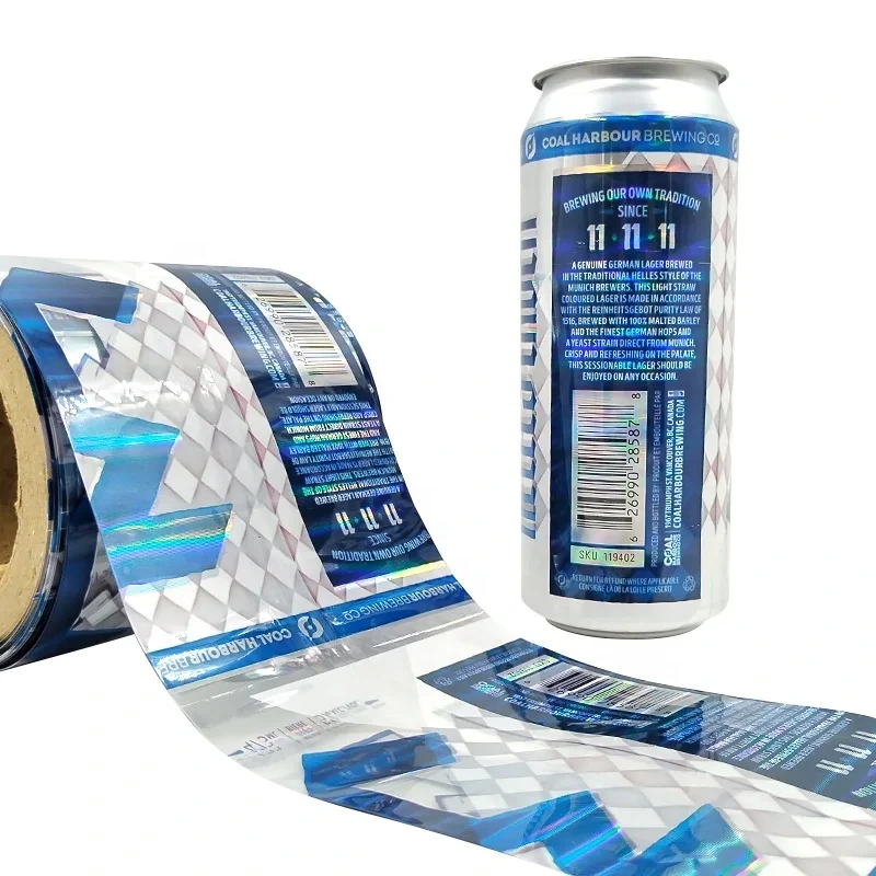 Custom Pet Heat Shrink Sleeve Label Transparent Packaging Film Laser Holographic Label For Beer Bottles Cans Toy 1