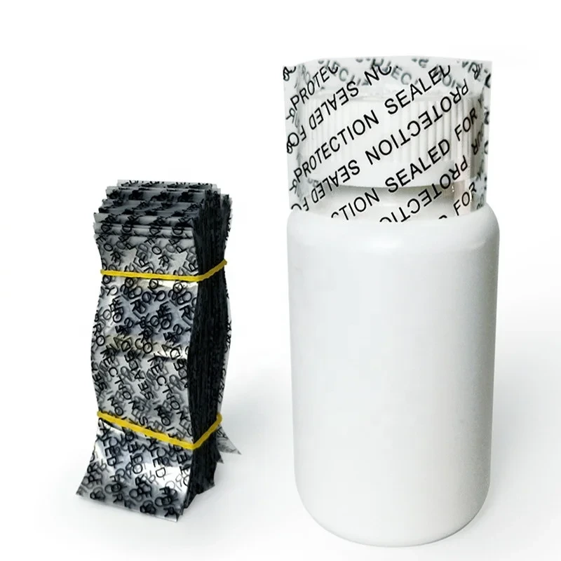 Printed Perforated Safety Shrink Wrap Seal Bands For Bottle Caps Pvc Heat Shrink Band With Easy Tear Line 1