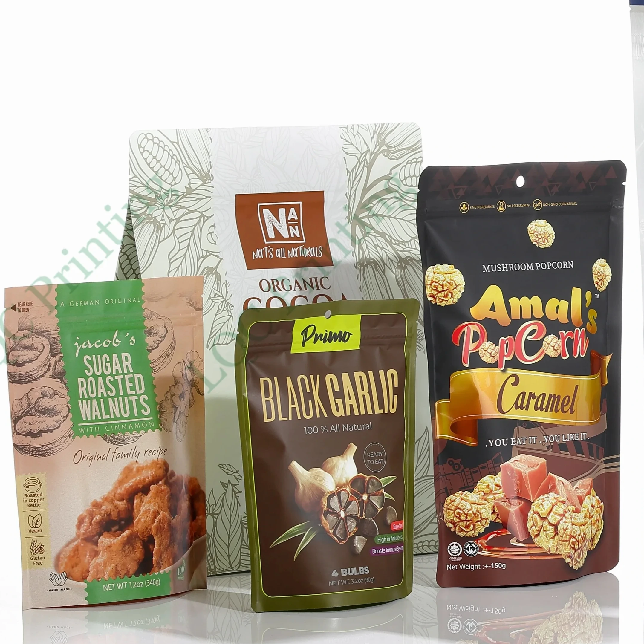 Custom Printed Snack Food Package Pouch Stand Up Ziplock Packaging Bag With Aluminum Foil Snack Bag Food Grade Cookie Bag 1
