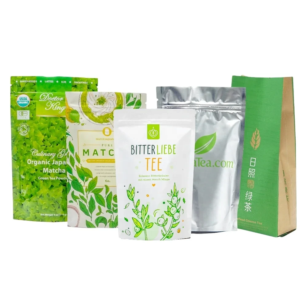 Factory Foil Customized Design Ziplock Stand Up Tea Powder Packaging Bag Pouch Sachet Pouch 1