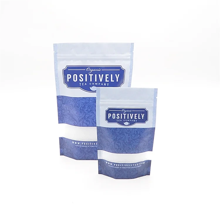 Custom Logo Print Food Grade Stand Up Pouches Plastic Zipper Pack Tea Coffee Packaging Bag 1