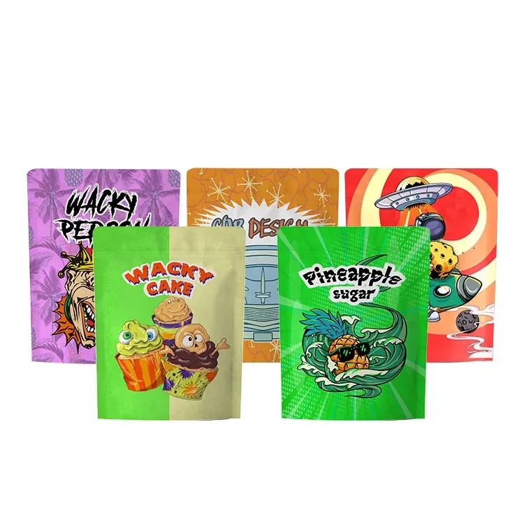 Custom Printed Logo Food Candy Cookie Stand Up Pouch Zip Lock Package Smell Proof Pouch 3.5 Mylar Plastic Bags 1