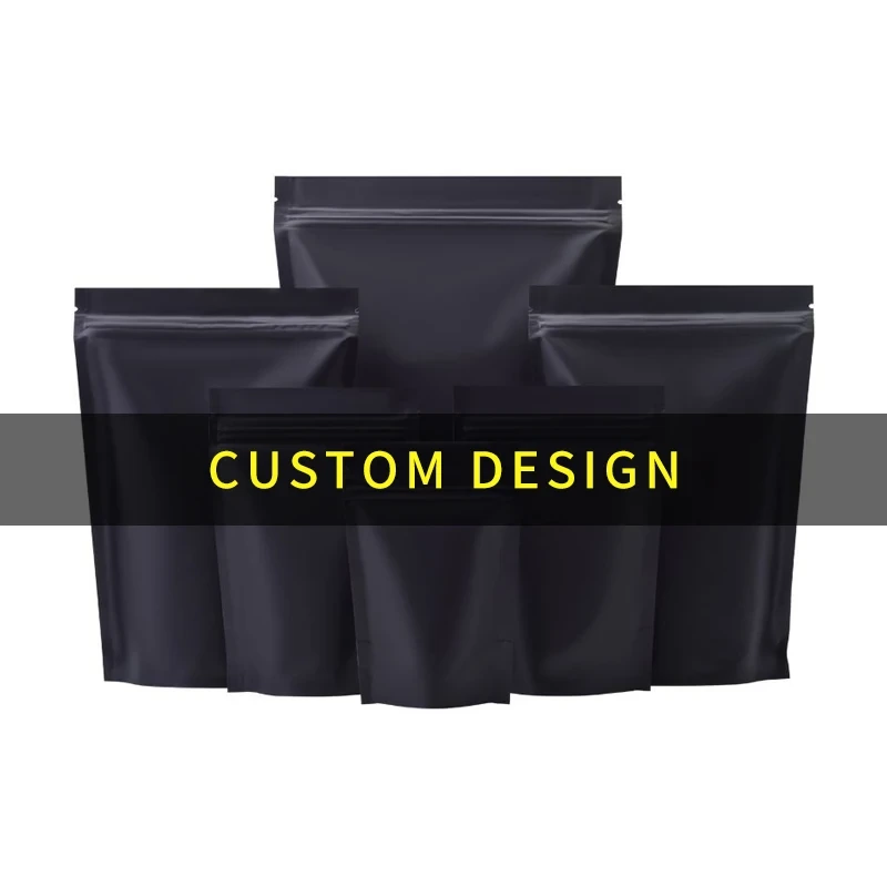 Matte Black Package Stand Up Pouch/aluminum Foil Packaging Zip Lock Bag/doypack Mylar Storage Food Bags 1