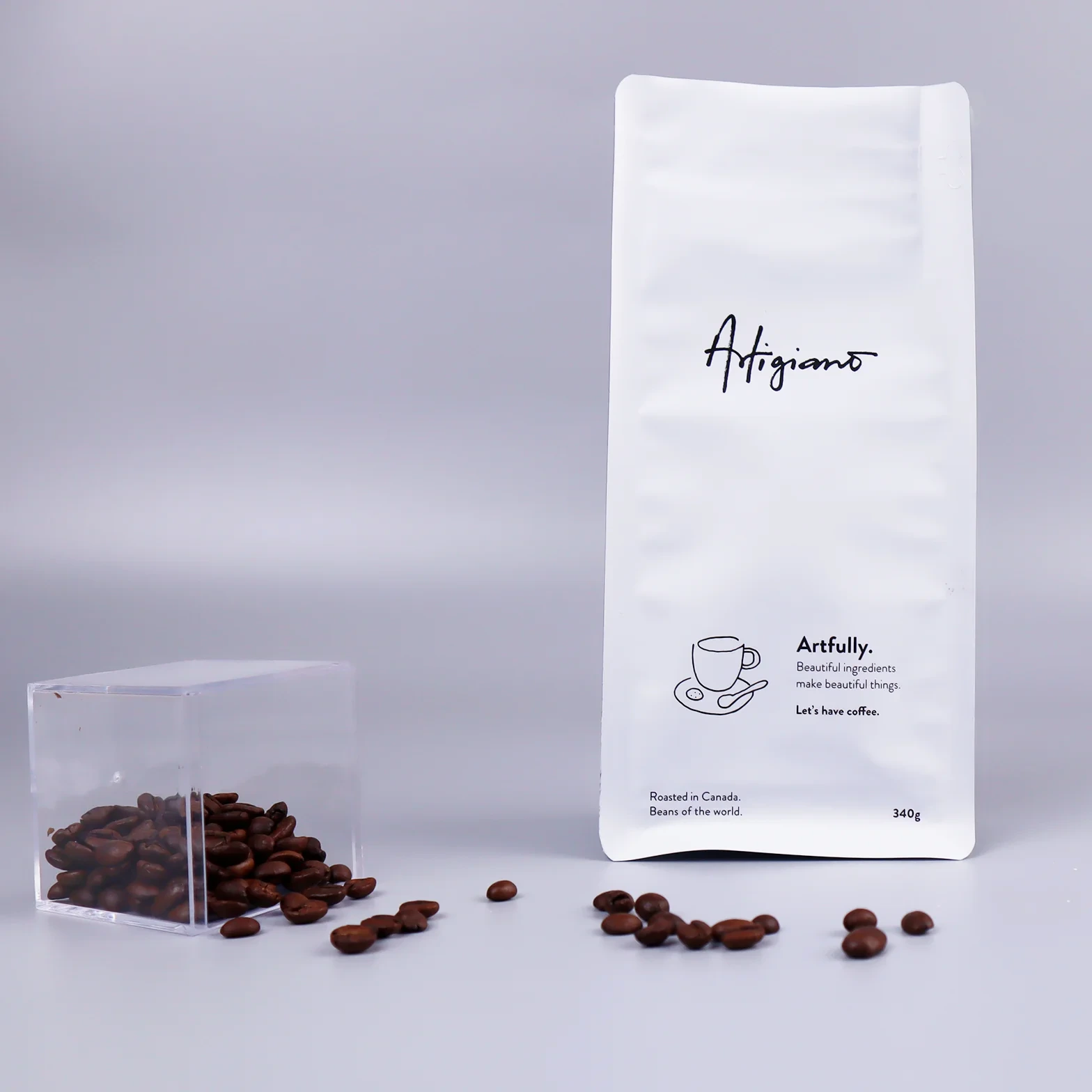 Heat Seal Flat Bottom Coffee Bag Coffee Bean Packaging Matte Aluminium Foil Pouch With Valve And Zipper 1