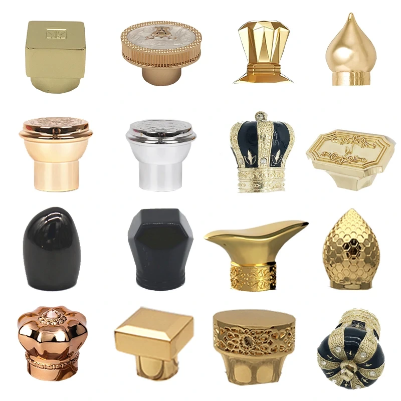 Customized Metal Luxury Perfume Bottle Stopper Aluminum Screw Cap Lid 1