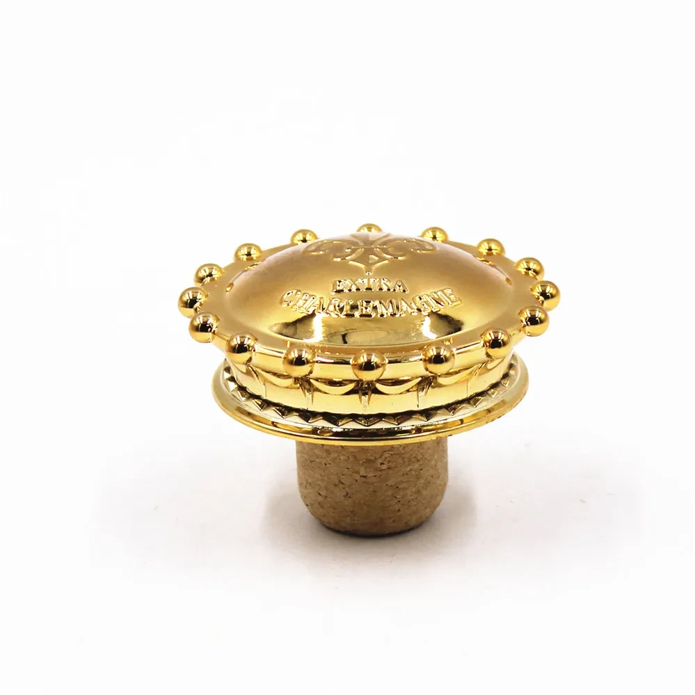 Wholesale Custom Logo Bottle Stopper Metal Cork Cap Wine Zinc Alloy Aluminum Stopper 1