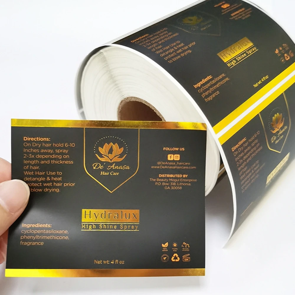Factory Print Self Adhesive Packaging Roll Label Pvc Bottle Vinyl Waterproof Adhesive Oil Proof Sticker 1