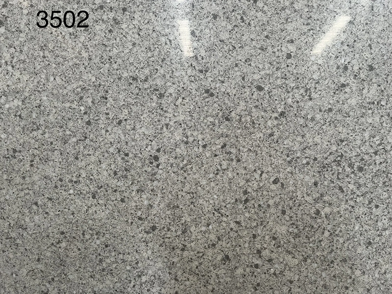 Dalle de quartz artificielle grise à gros grain pour dessus de vanité de cuisine 3502 1