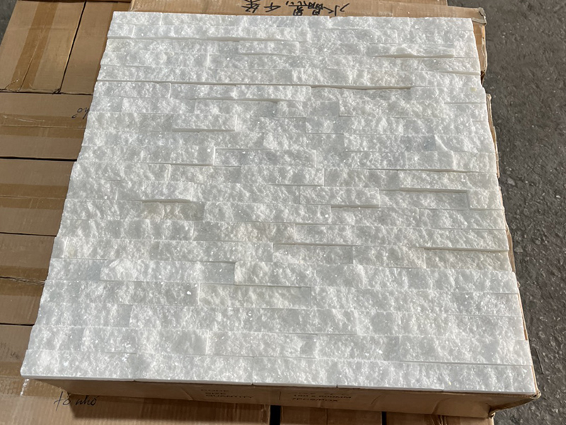 Tejas naturales de la chapa de la pizarra de la piedra blanca de la cultura de la cuarcita para los paneles de pared interiores y exteriores 3