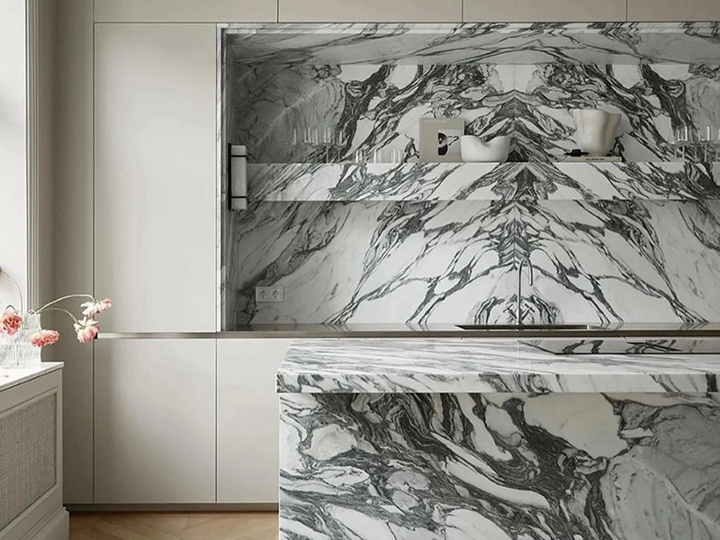 Arabescato corchia white marble countertop for kitchen decoration 1
