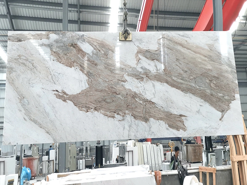 Madrid white marble countertop kitchen backsplash for hotels decoration 1