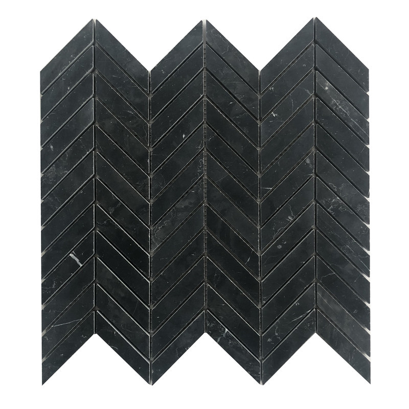 Mosaico riciclato esagonale in marmo nero Nero Marquina per il design delle pareti del bagno 2
