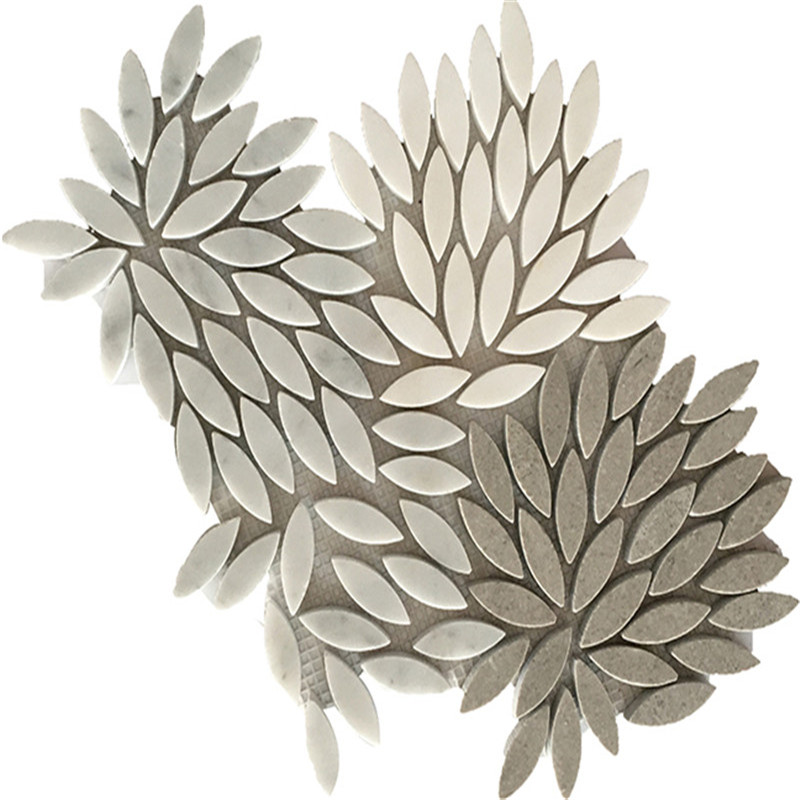 Marmormosaikfliese mit Blumenmuster in verschiedenen Farben für das Backsplash-Design der Wohnküche 4