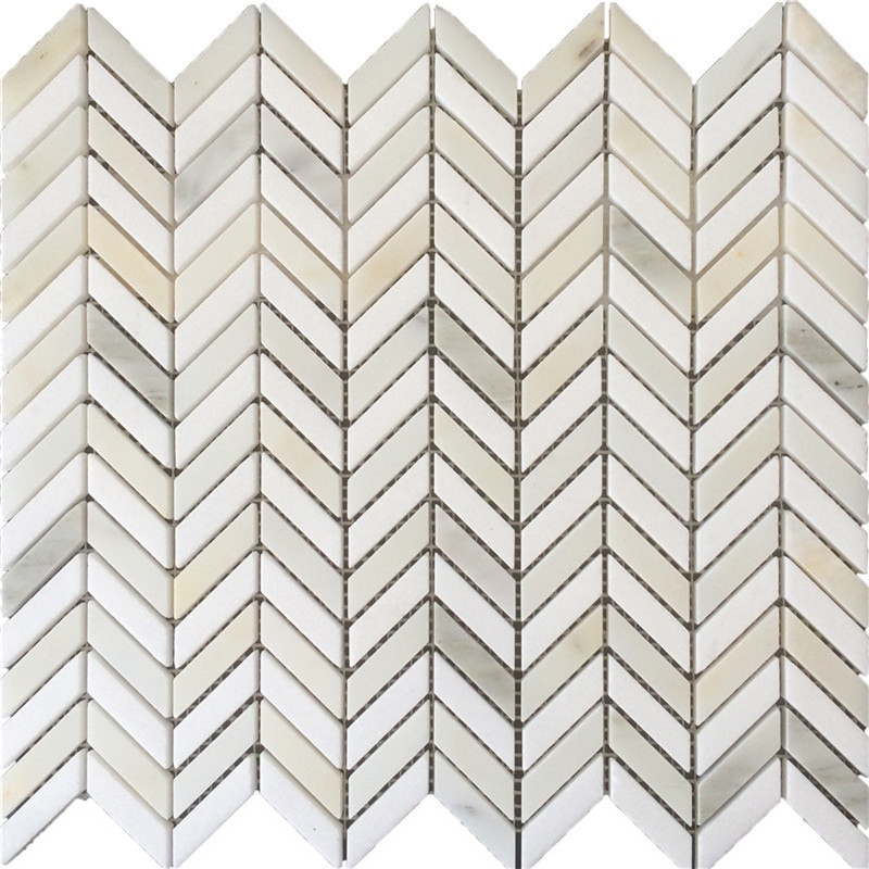 Mixed color marble herringbone mosaic tile for dinner room wall tiles 2