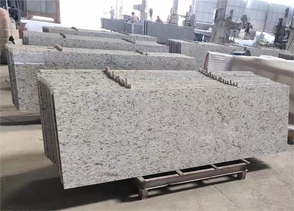 ブラジル白いローザ花崗岩の洗面化粧台トップ、キッチン装飾用の長方形のシンクが付いています 6