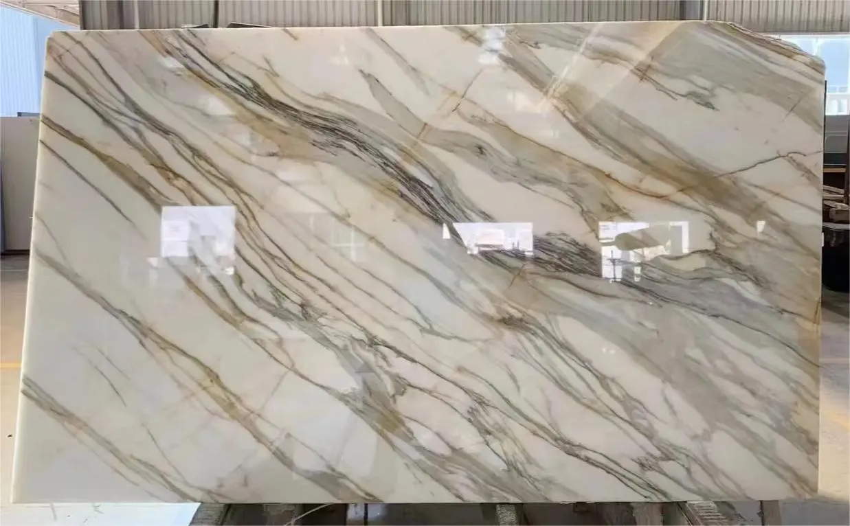 Italy calacatta gold marble slab luxury stone for kitchen island 1