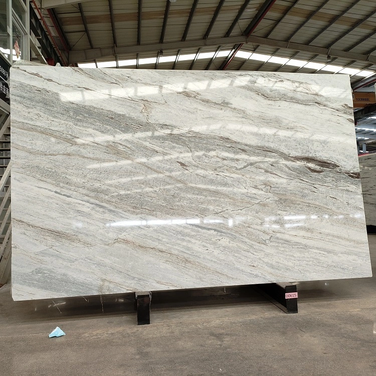 Dalle de marbre blanc galaxie bleue pour surface de cuisine 1